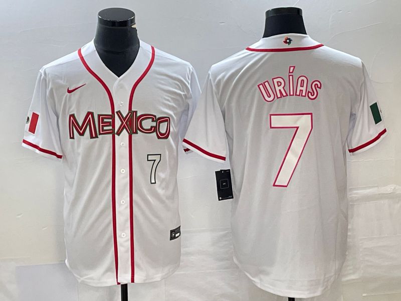Men 2023 World Cub Mexico #7 Urias White Nike MLB Jersey4->more jerseys->MLB Jersey
